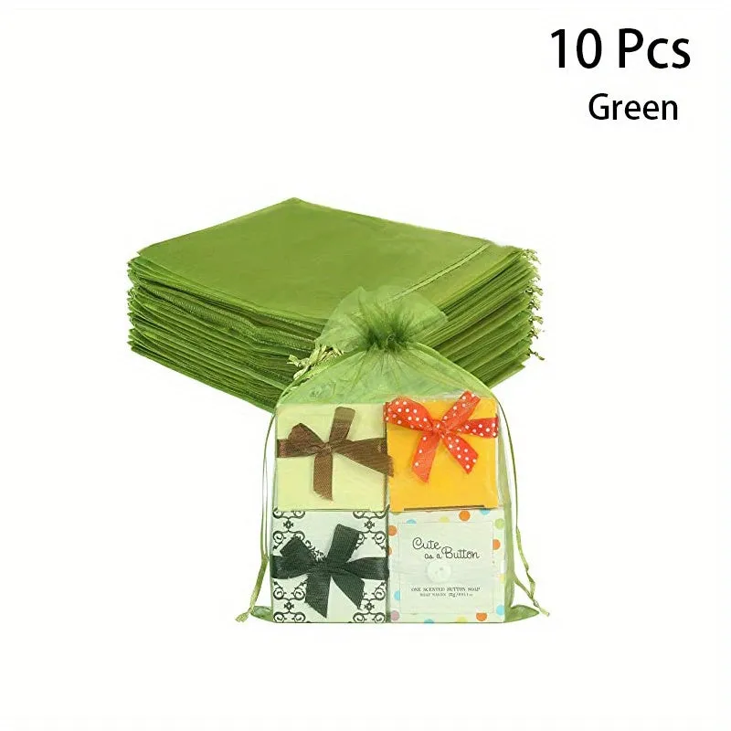 10 Pack Small Organza Gift Bags for Jewelry and Candy