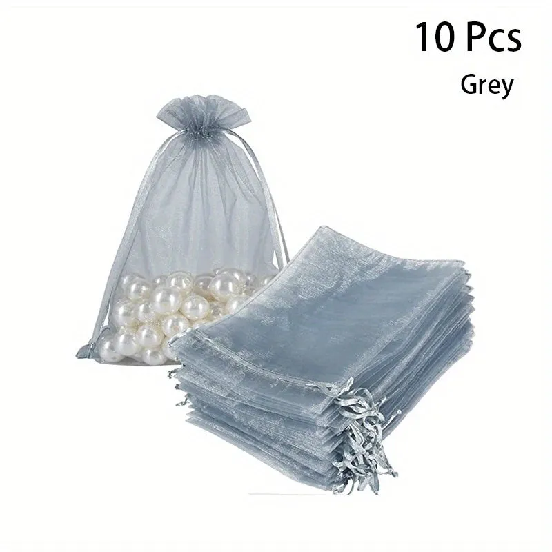 10 Pack Small Organza Gift Bags for Jewelry and Candy