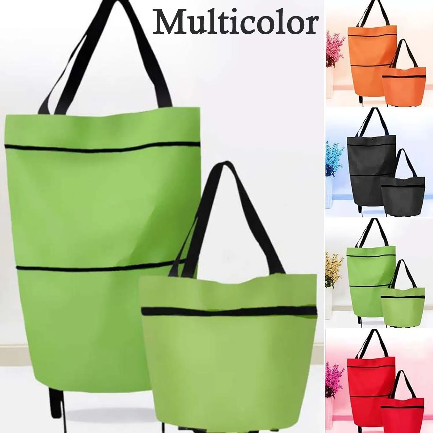 1652 Folding Cart Bags Trolley Shopping Bag For Travel Luggage