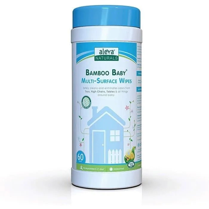 Aleva Bamboo Baby Multi-Surface Wipes - 60ct