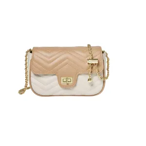 Apricot Ivy Chain Leather Clutch Shoulder Bag