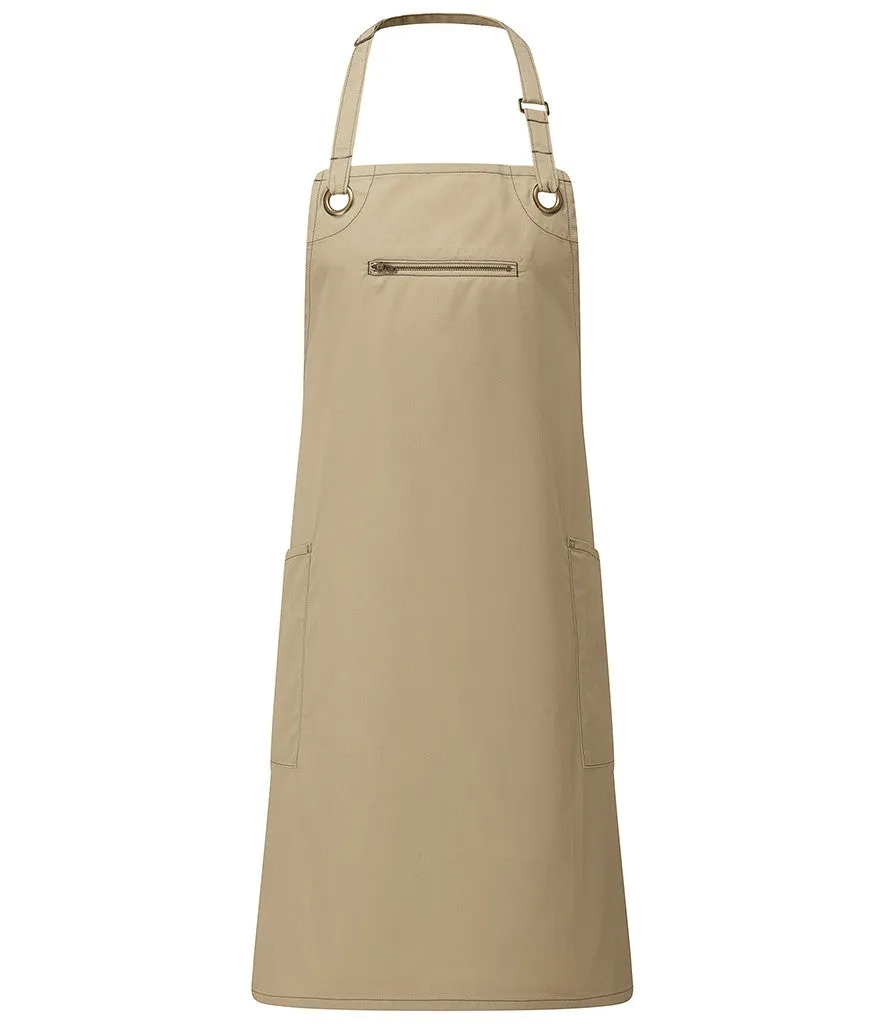 Barley Sustainable Bib Apron | KHAKI/BROWN