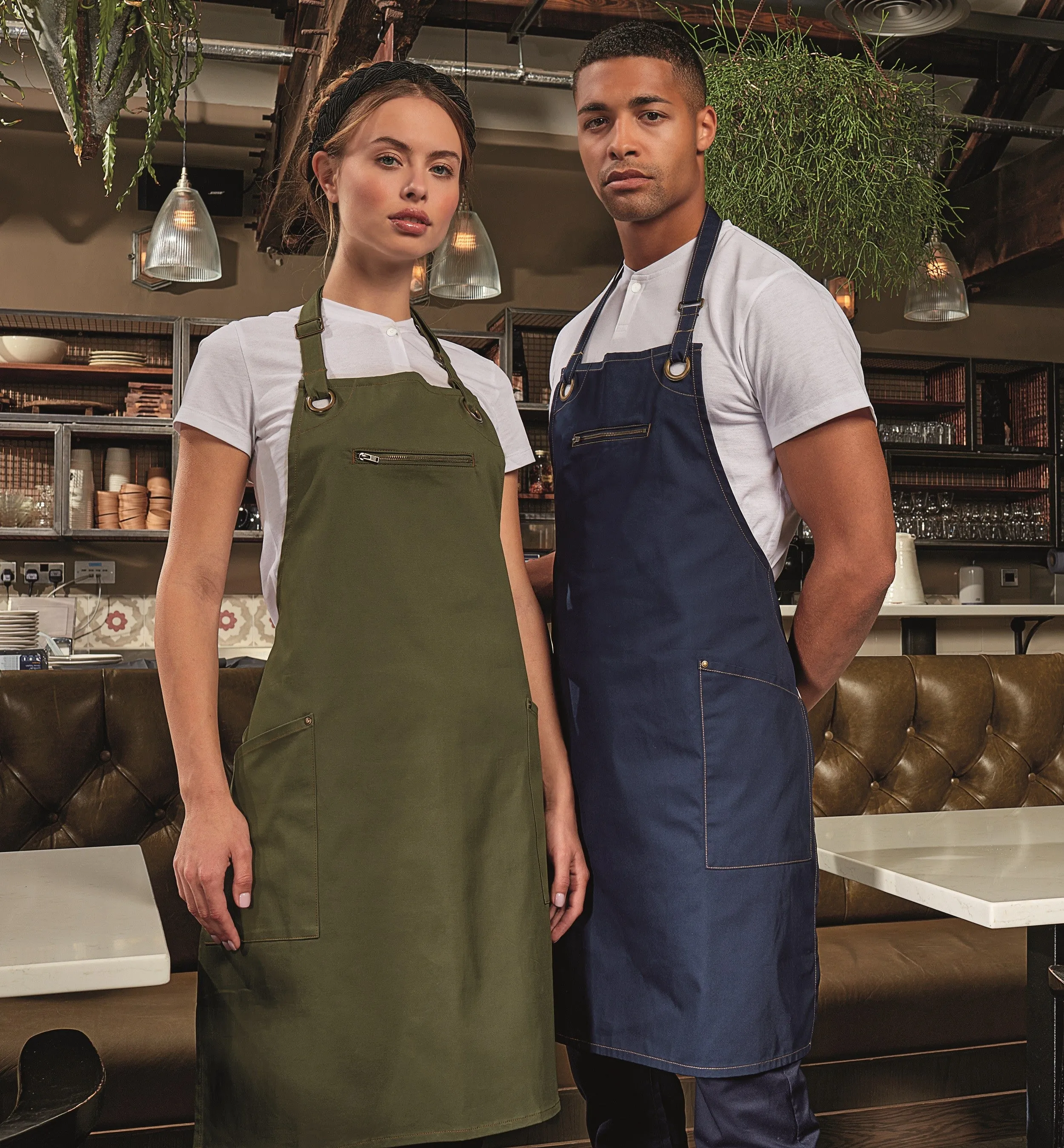 Barley Sustainable Bib Apron | KHAKI/BROWN