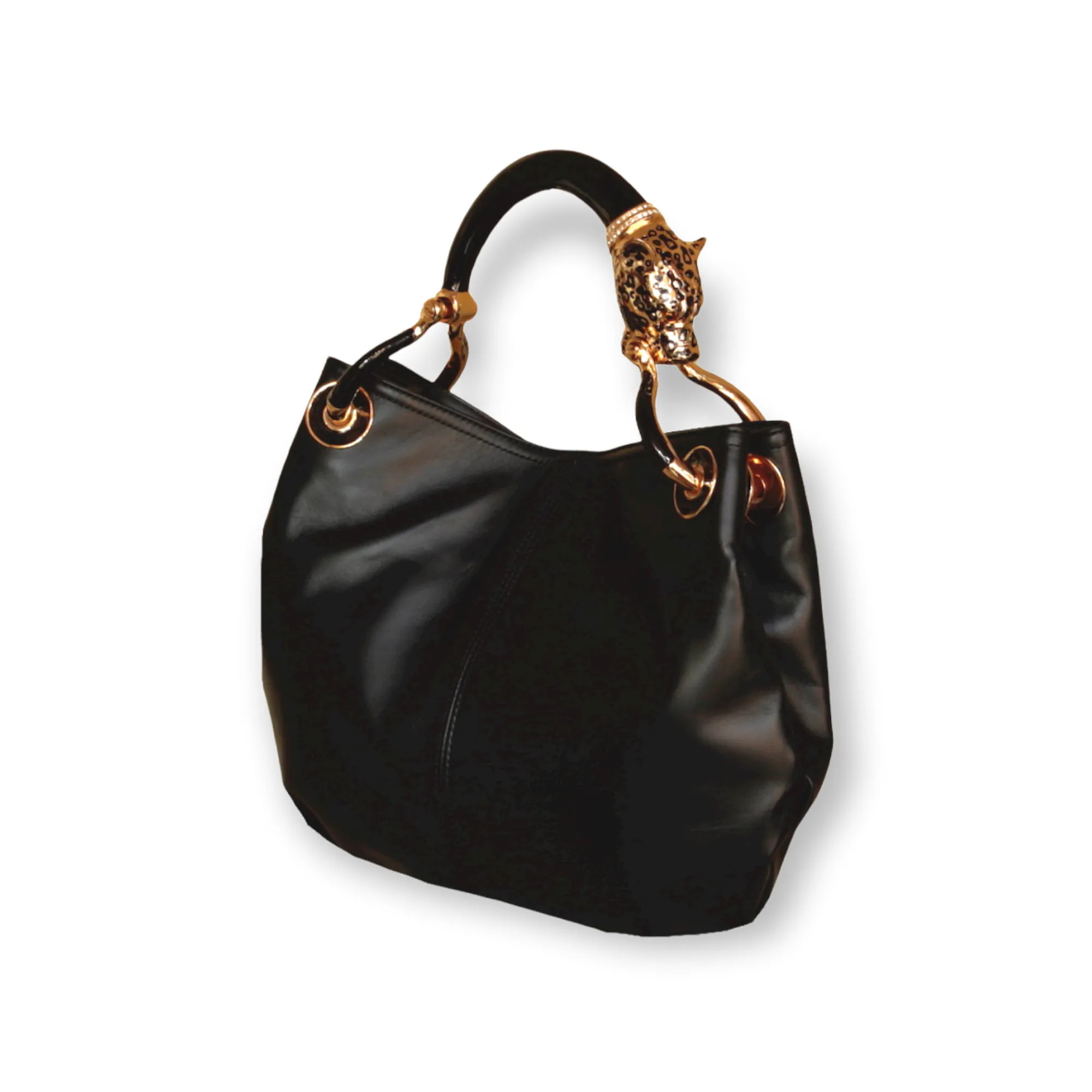 BLACK JAGUAR SMALL BAG WITH BLACK VEGAN LEATHER