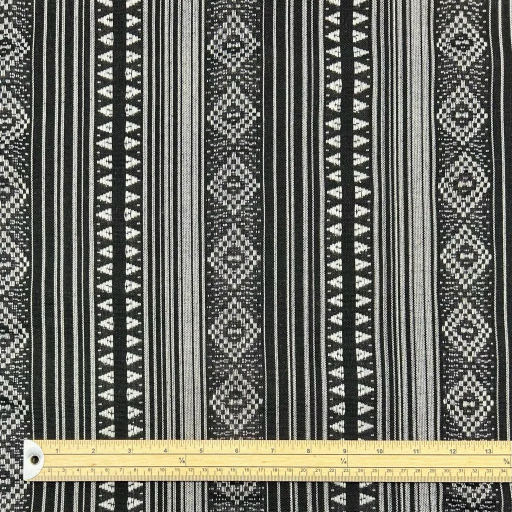 Black/White Tribal Design Recycled Jacquard Fabric