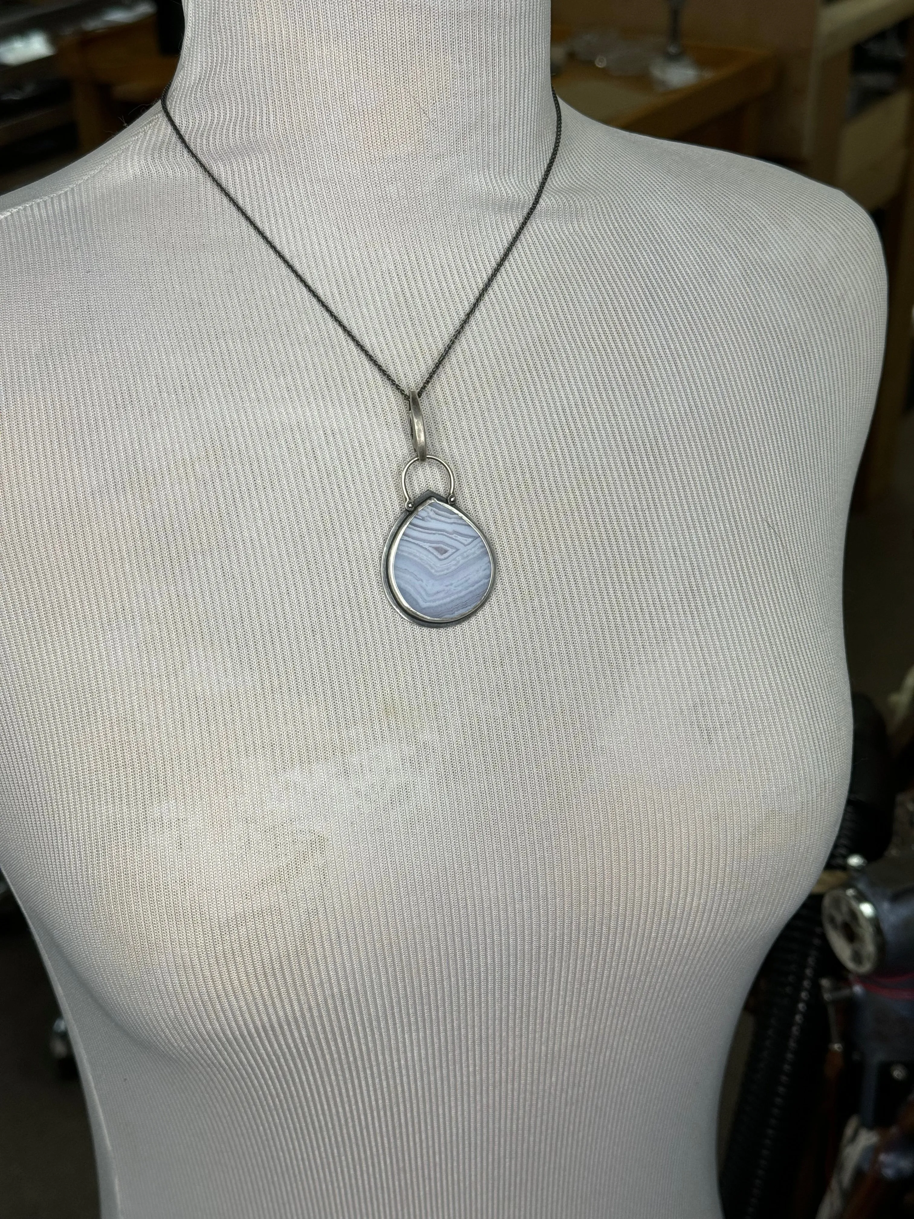 Blue Lace Agate Charm