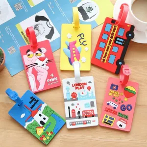 Carton Luggage Tag Car Stitch Travel Accessories Silica Gel Suitcase ID Address Holder Baggage Boarding Tags Portable Label