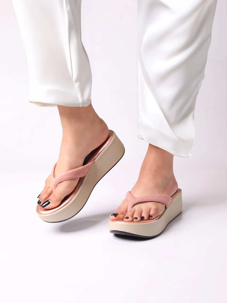 Catherine Pink Flatform Heels