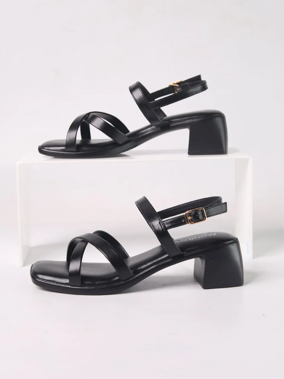 Clara Black Block Heels