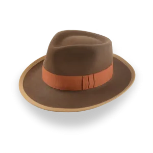 Classic Brown Fedora Hat for Men in Plush Fur Felt | The Pandamator