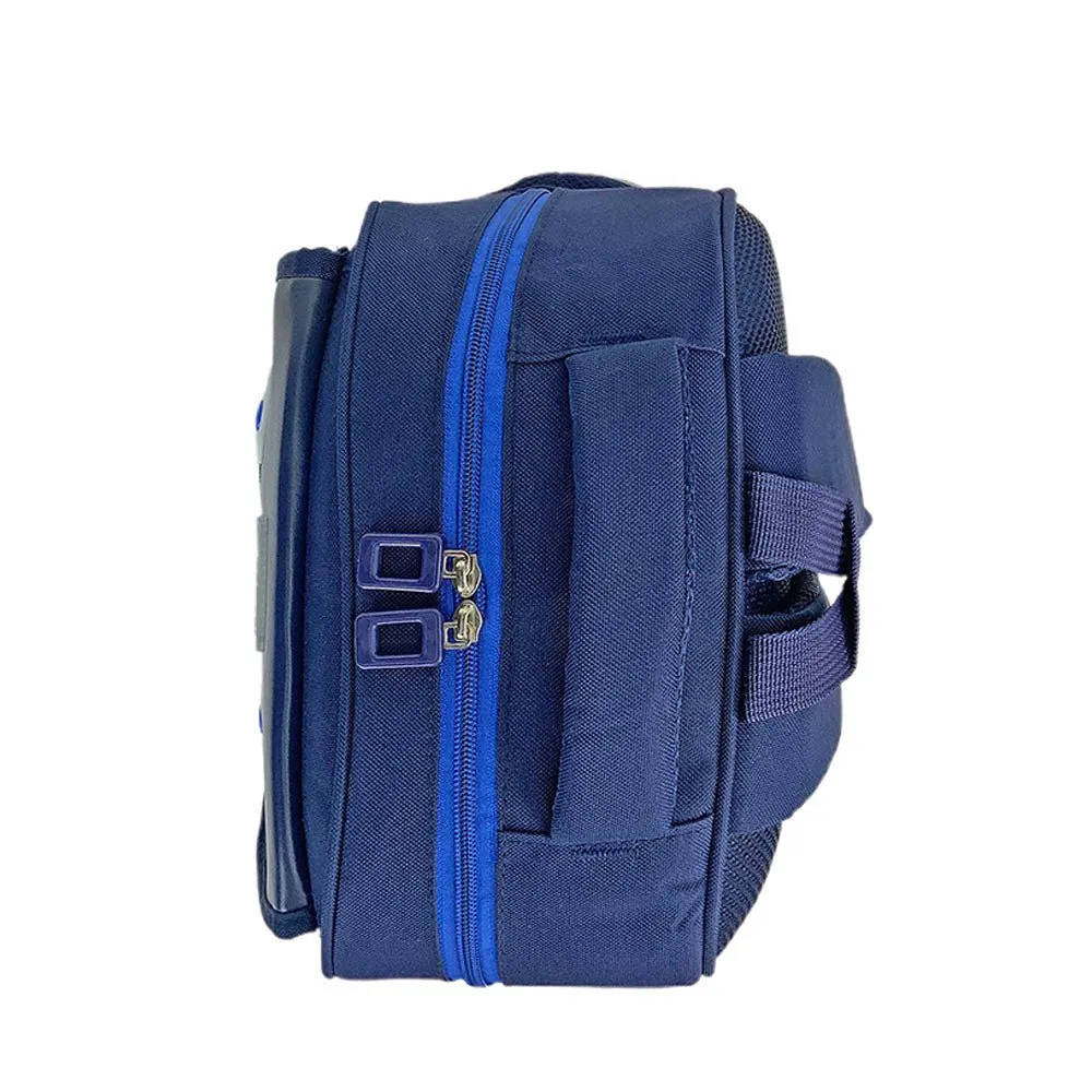 Cobalt & Dark Blue Crest Design School Backpack for Kids