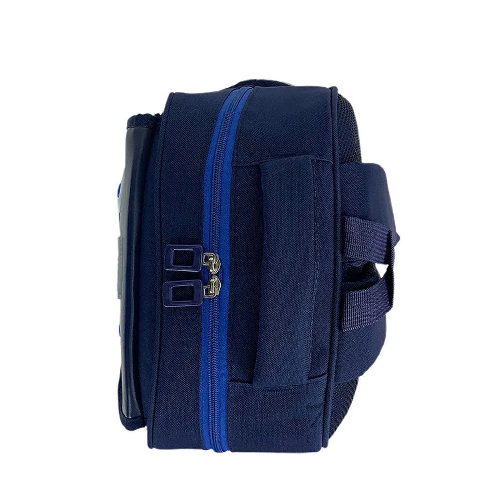 Cobalt & Dark Blue Crest Design School Backpack for Kids