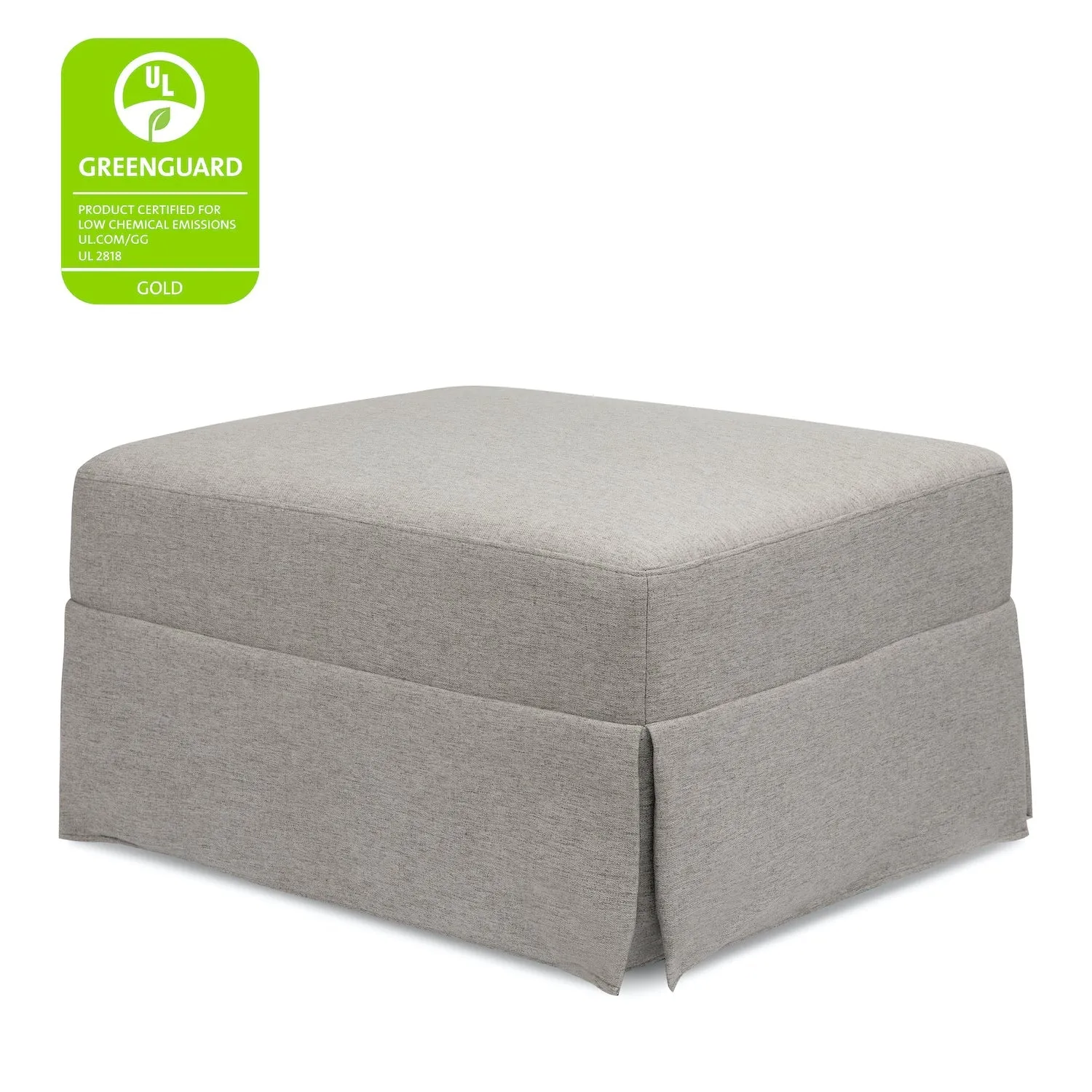 Crawford Gliding Ottoman in Eco-Performance Fabric - Grey