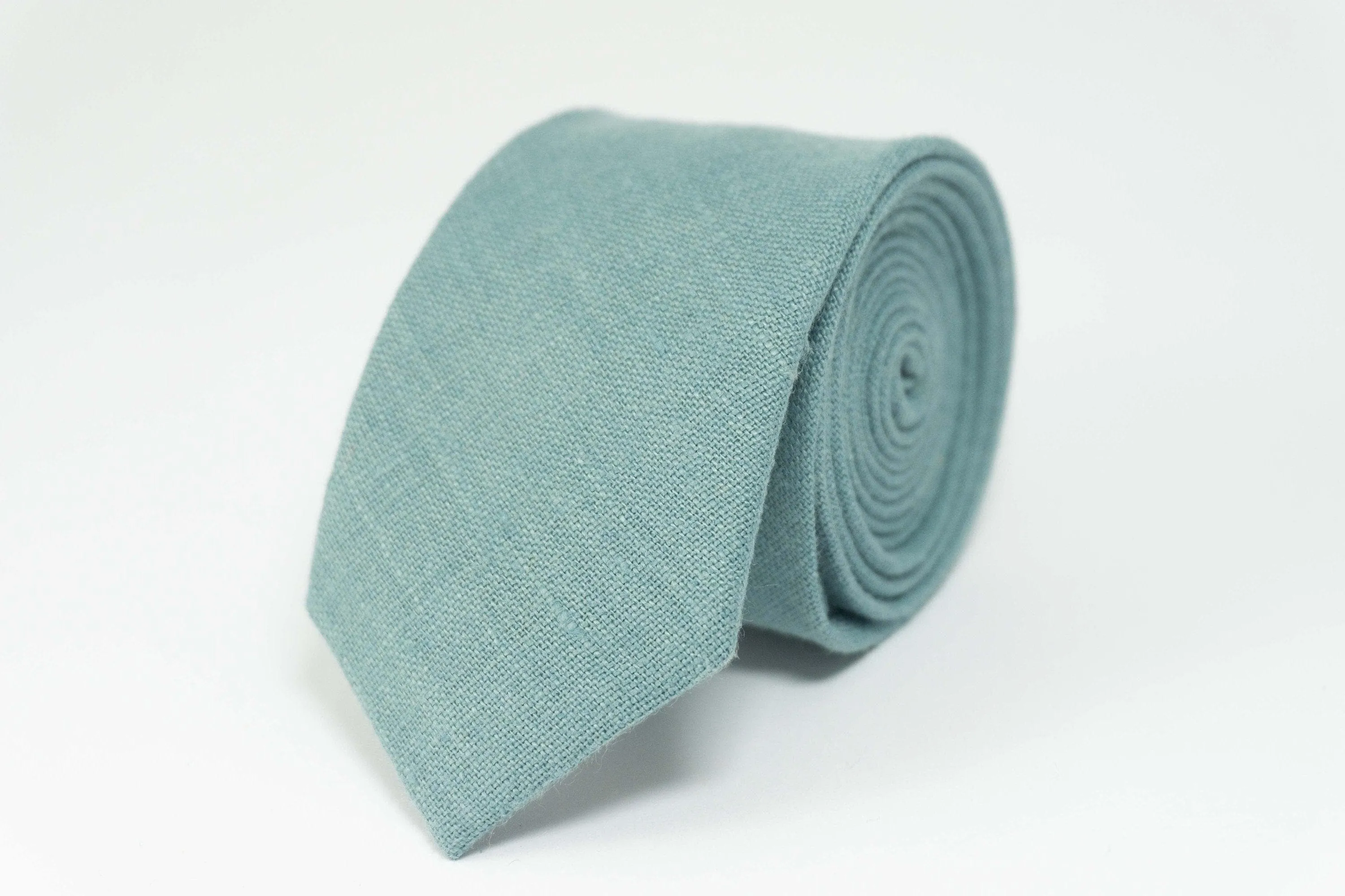 Deep Sea Linen Necktie | Elegant Wedding Accessory