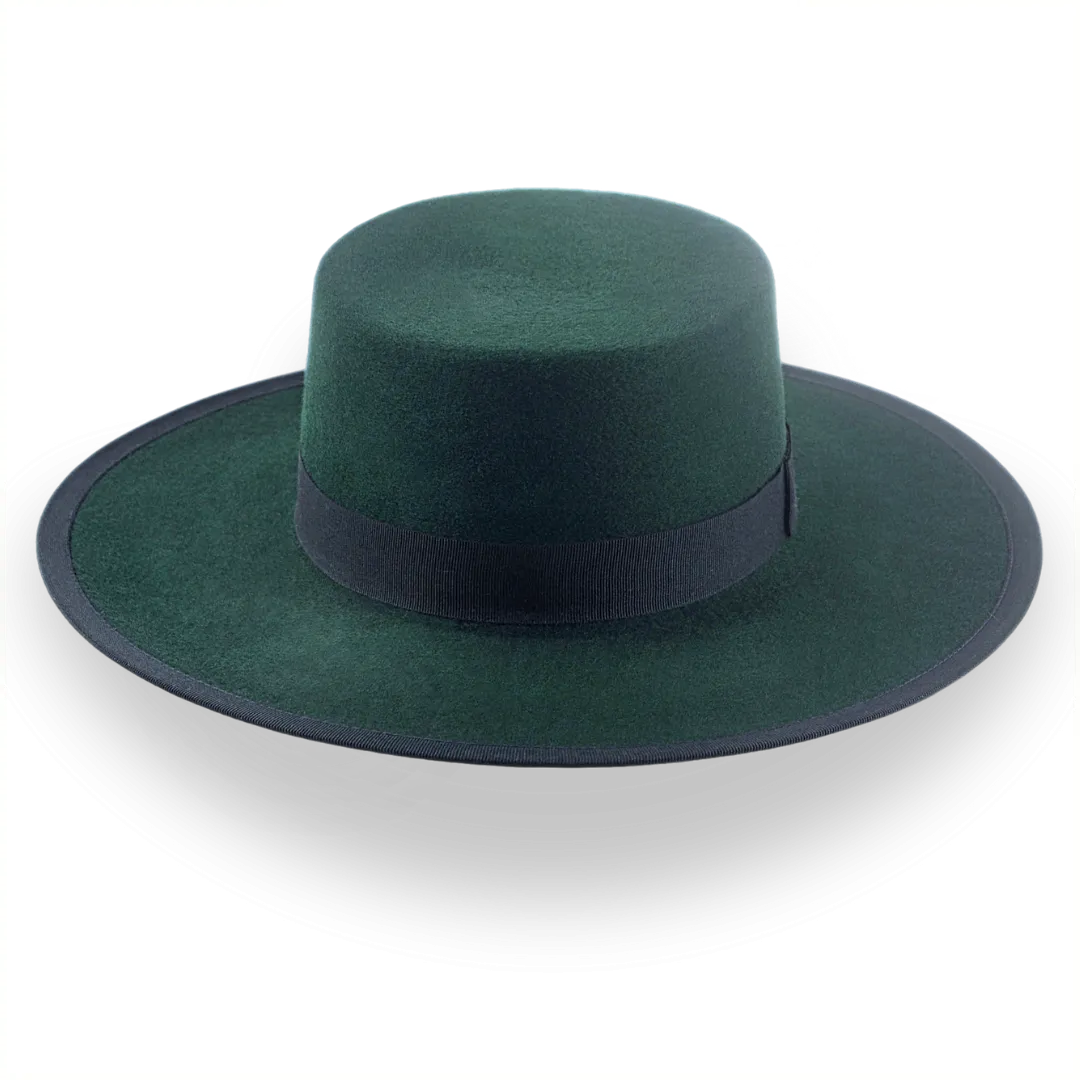 Emerald Green Flat Top Western Hat | The Bolero