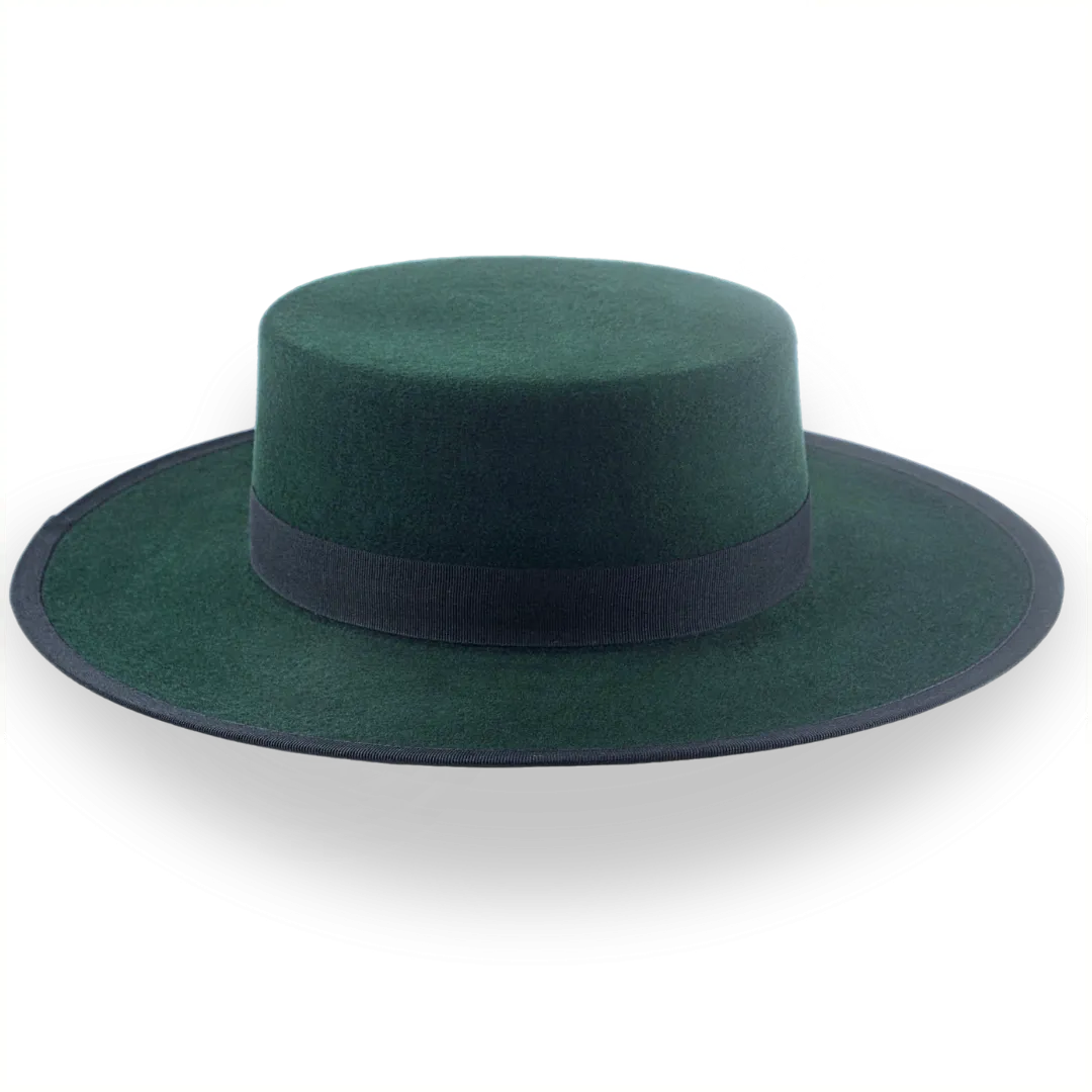 Emerald Green Flat Top Western Hat | The Bolero