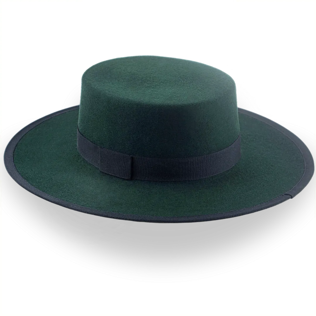 Emerald Green Flat Top Western Hat | The Bolero