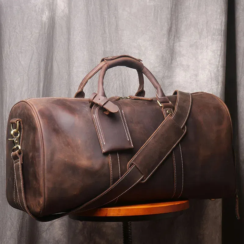 Genuine Leather Duffel Bag Travel Luggage Bag