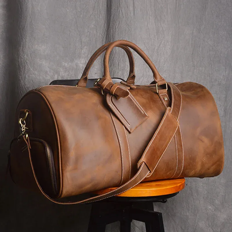 Genuine Leather Duffel Bag Travel Luggage Bag