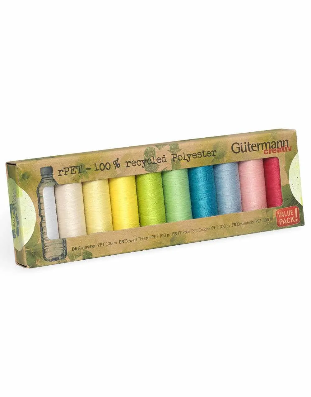 Gutermann Sew-All Recycled Thread Set, Pastel Colours