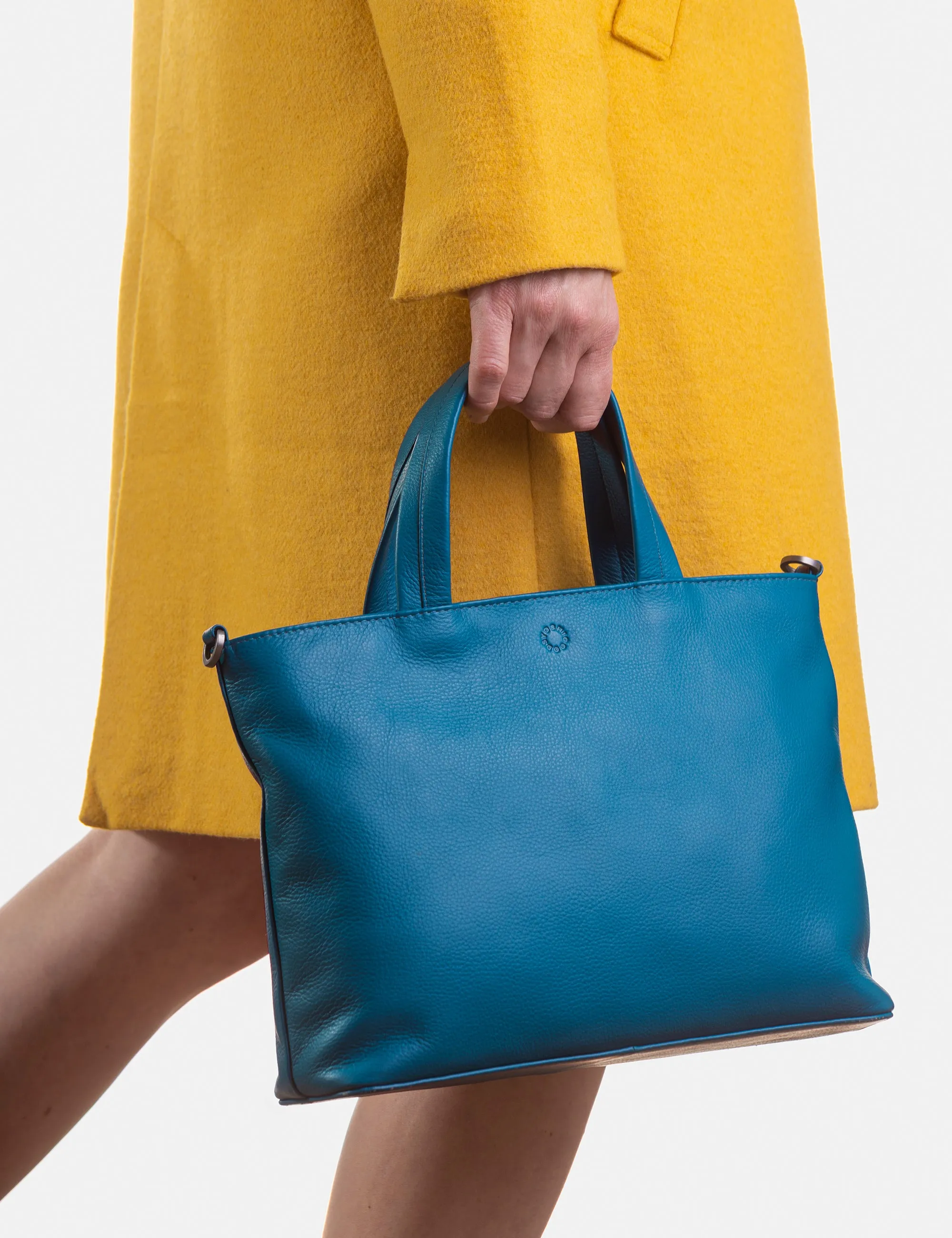 Hampton Petrol Blue Leather Multiway Grab Bag