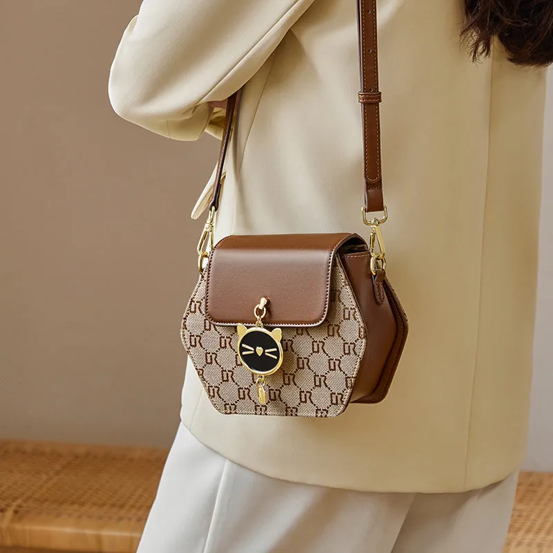 Hexagon Monogram KittyCat Shoulder Bag