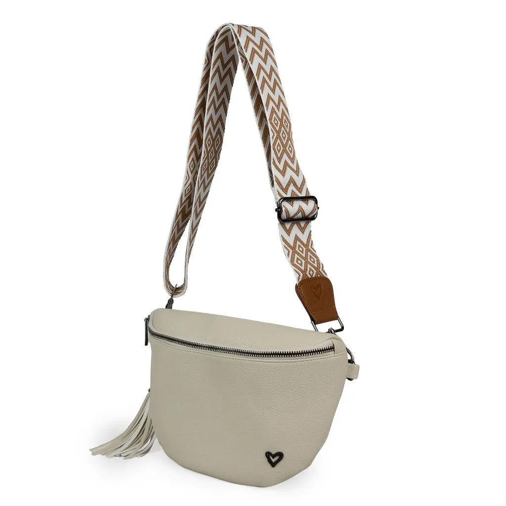 Kimberley Vegan Leather Crossbody Bag/Sling - Cream