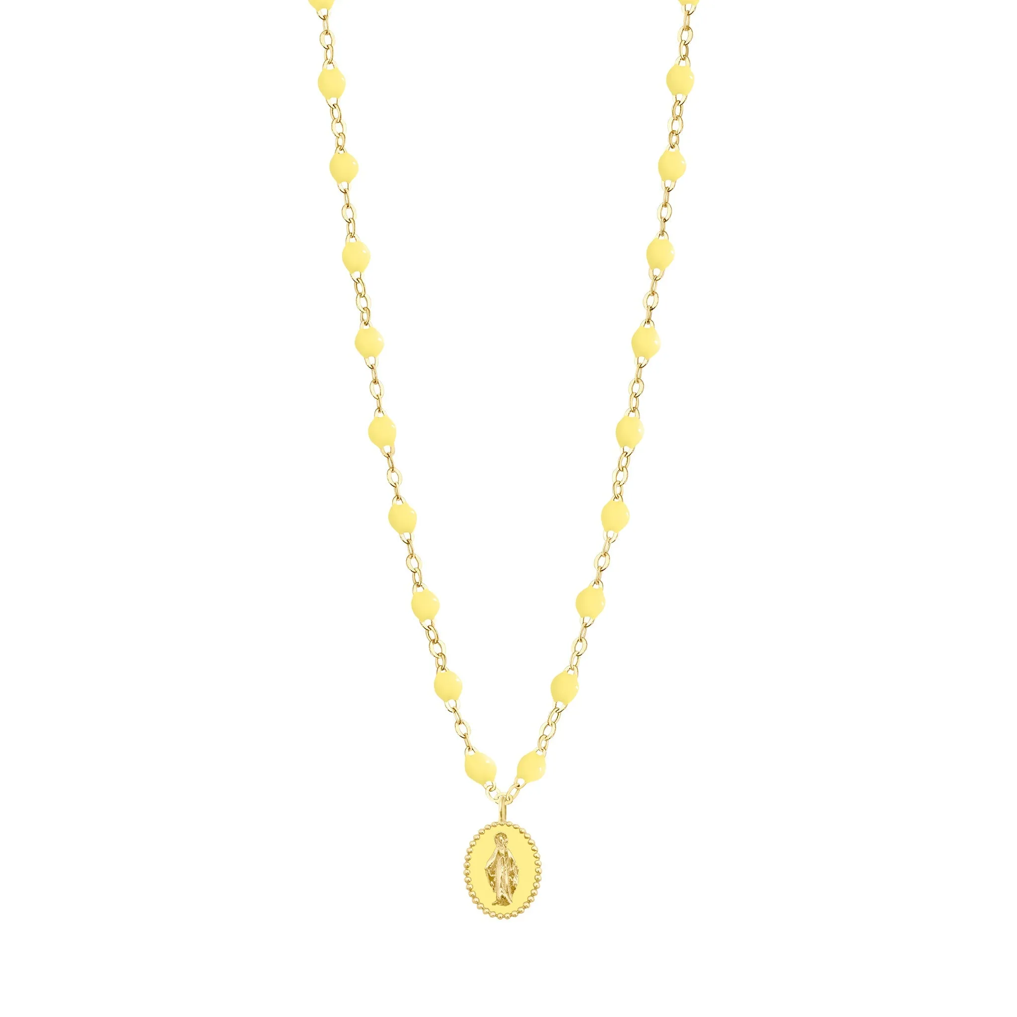 Madone resin charm Classic Gigi Mimosa Necklace, Yellow Gold, 16.5"