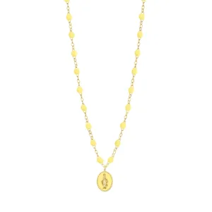 Madone resin charm Classic Gigi Mimosa Necklace, Yellow Gold, 16.5"