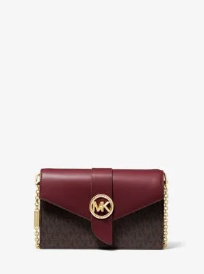 Medium Logo and Leather Convertible Crossbody Bag