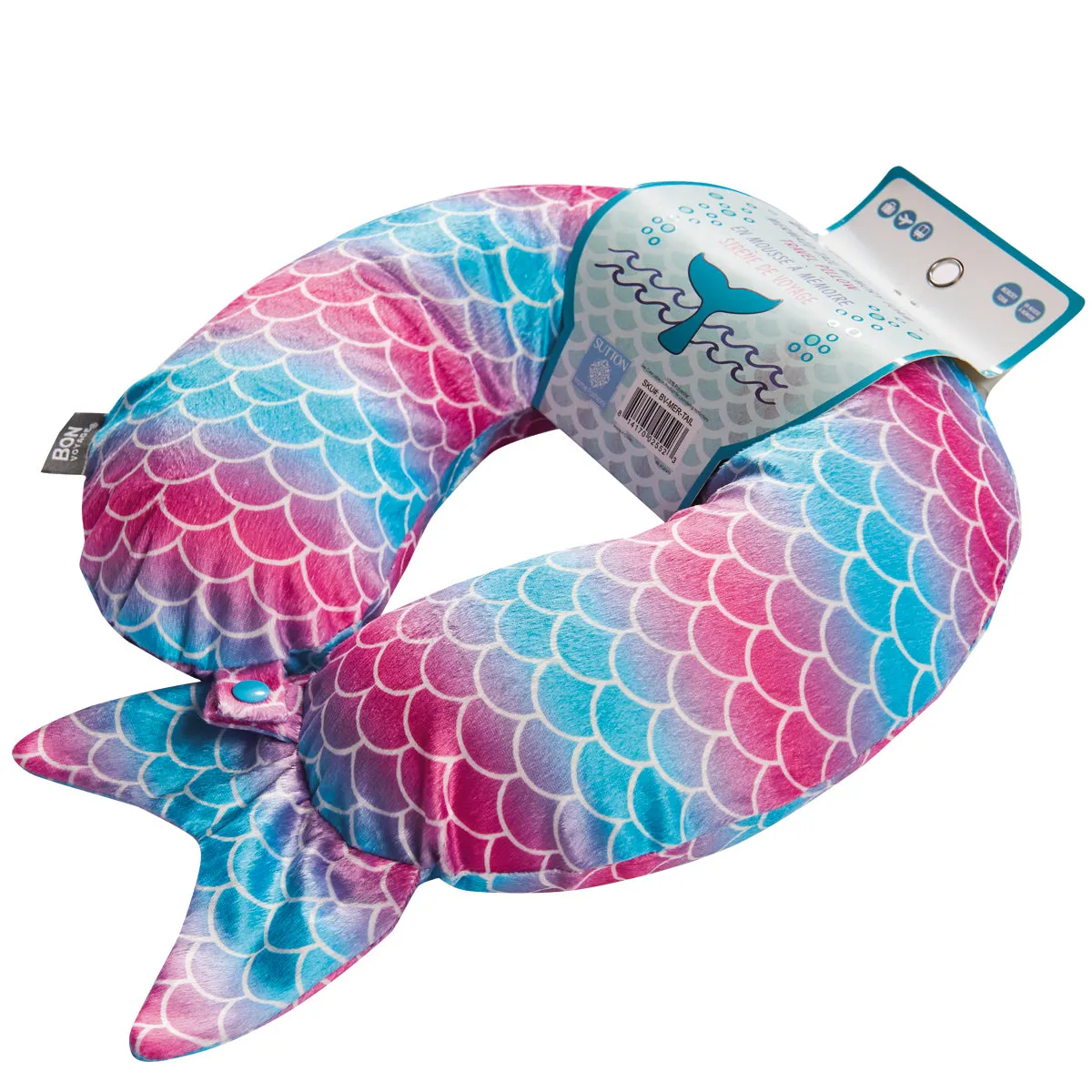 Mermaid Tail Memory Foam Travel Neck Pillow - Pink