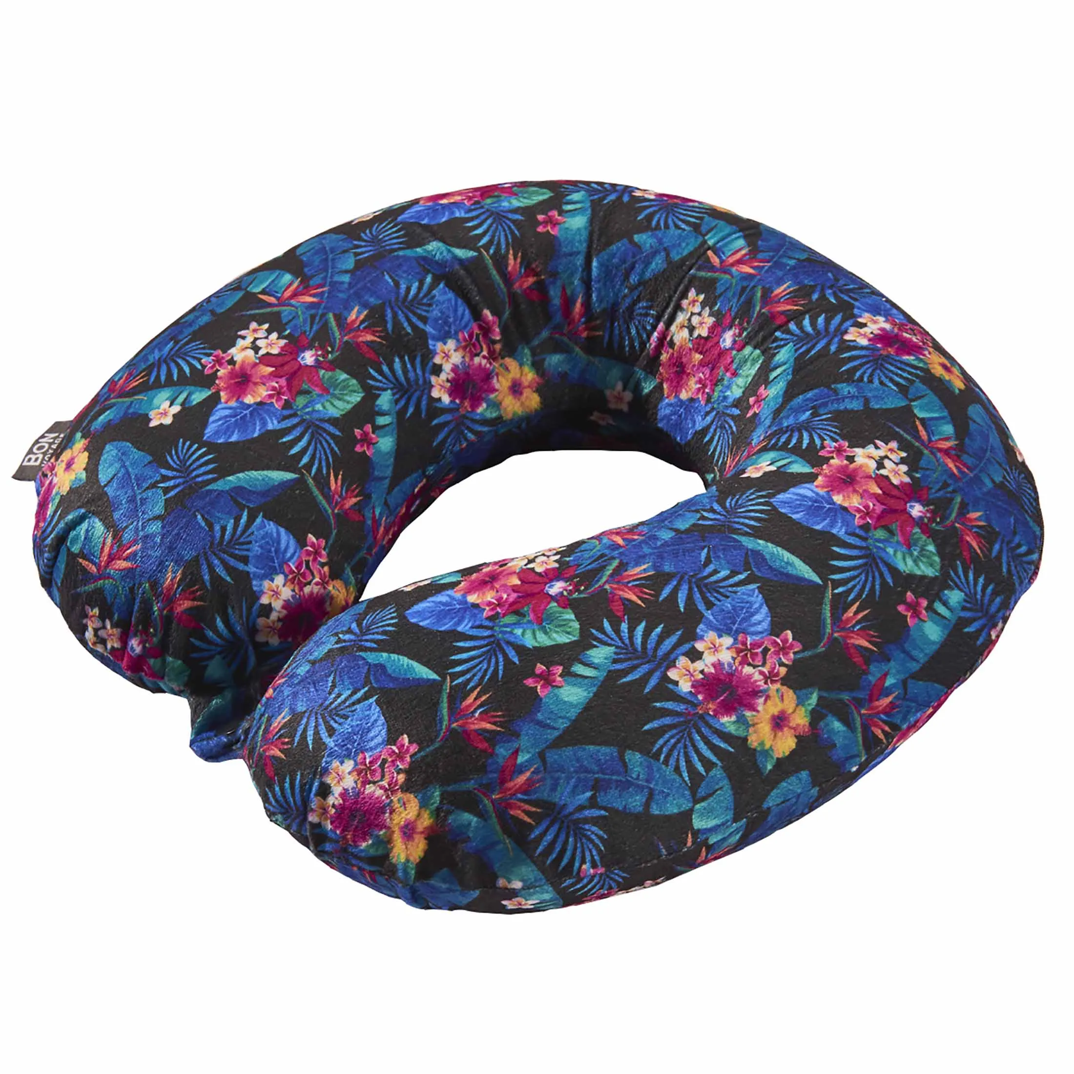 Midnight Jungle Memory Foam Travel Neck Pillow - Dark Blue