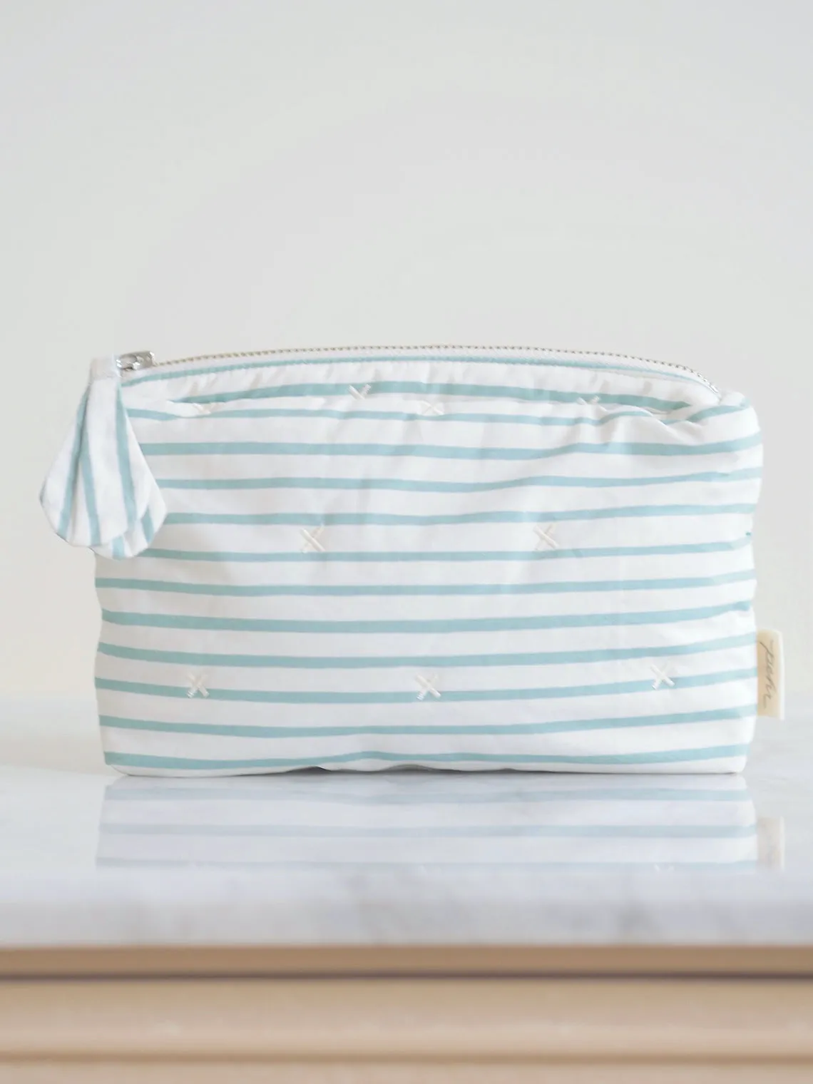 Mini Sky Blue Stripe On The Go Pouch