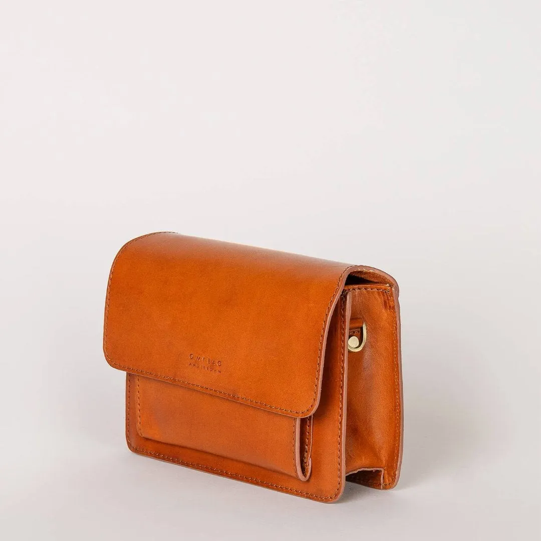 O MY BAG | Leather Bag Harper Mini - Cognac Classic Leather two straps