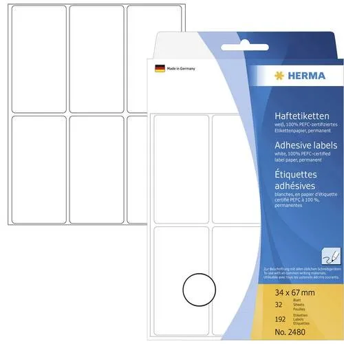 Office Pack Multi-purpose Labels 34 x 67mm (2480)