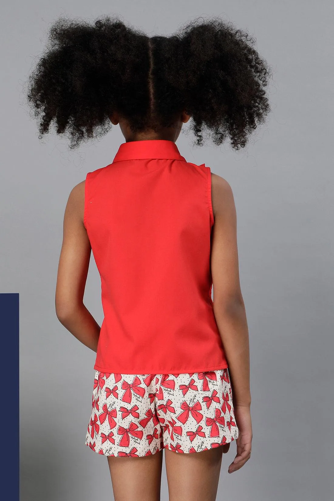 One Friday Girls Red Sleeveless Frilled Top