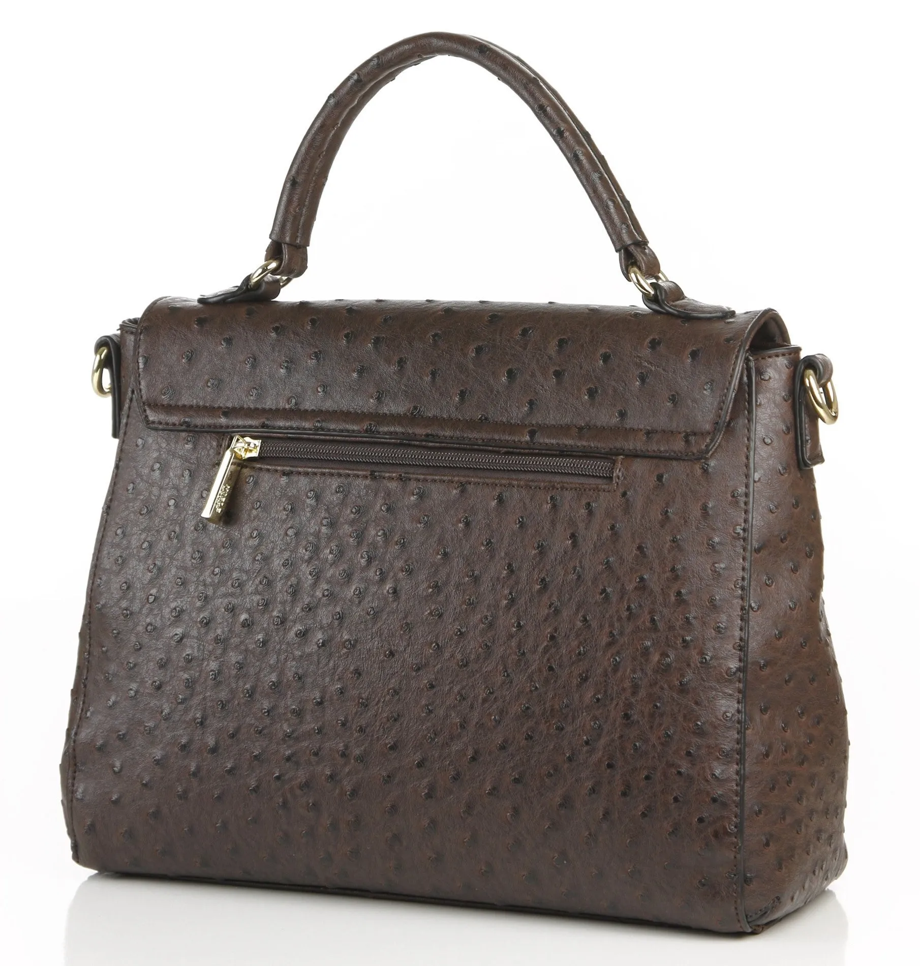 Ostrich Finish Envelope Satchel Bag