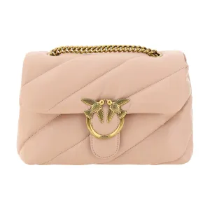 PINKO Elegant Light Pink Quilted Shoulder Bag