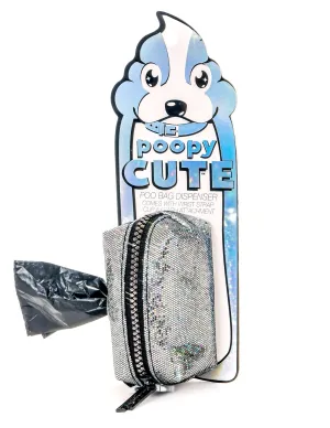 poopyCUTE | Cute Poop Bag Holder | GLAM Glitter Silver