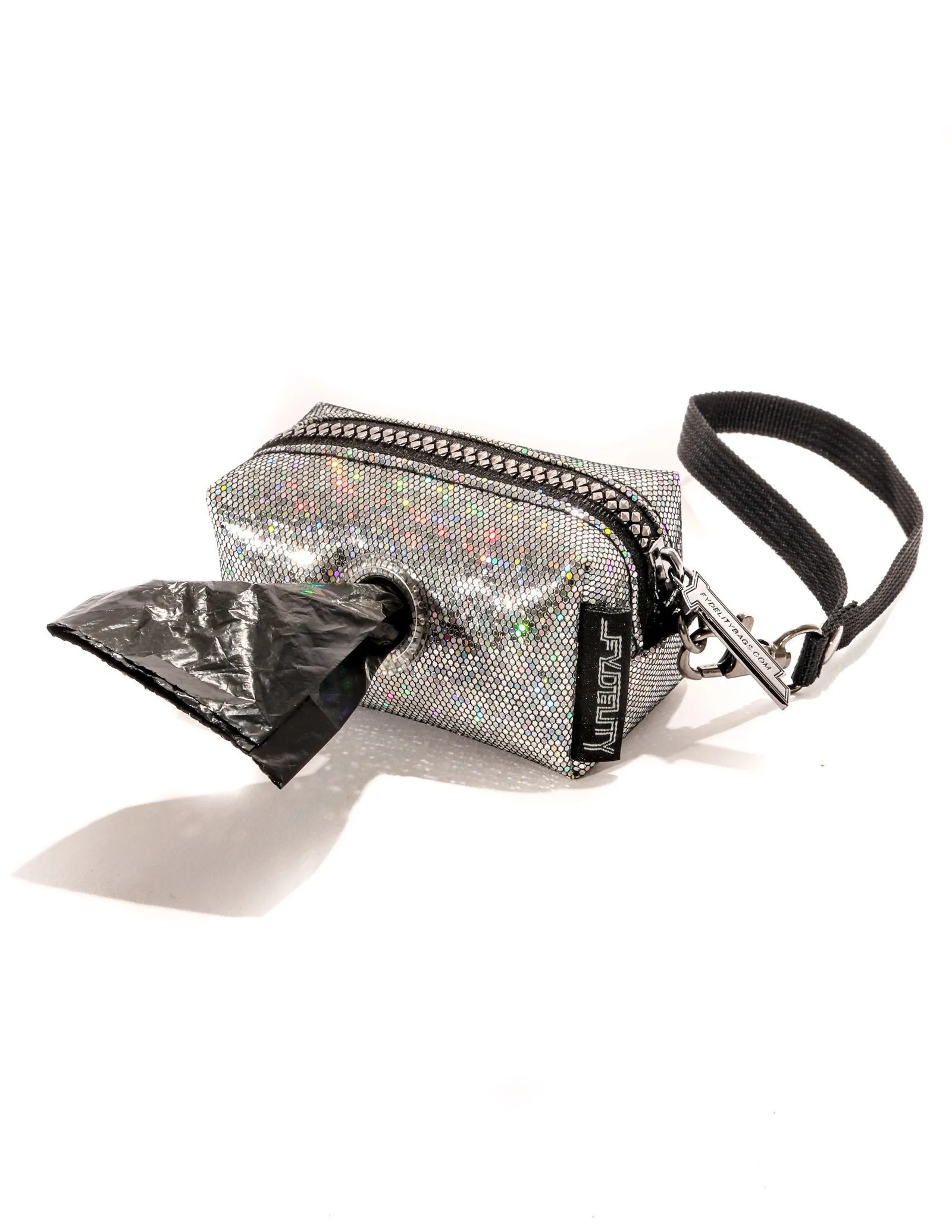 poopyCUTE | Cute Poop Bag Holder | GLAM Glitter Silver