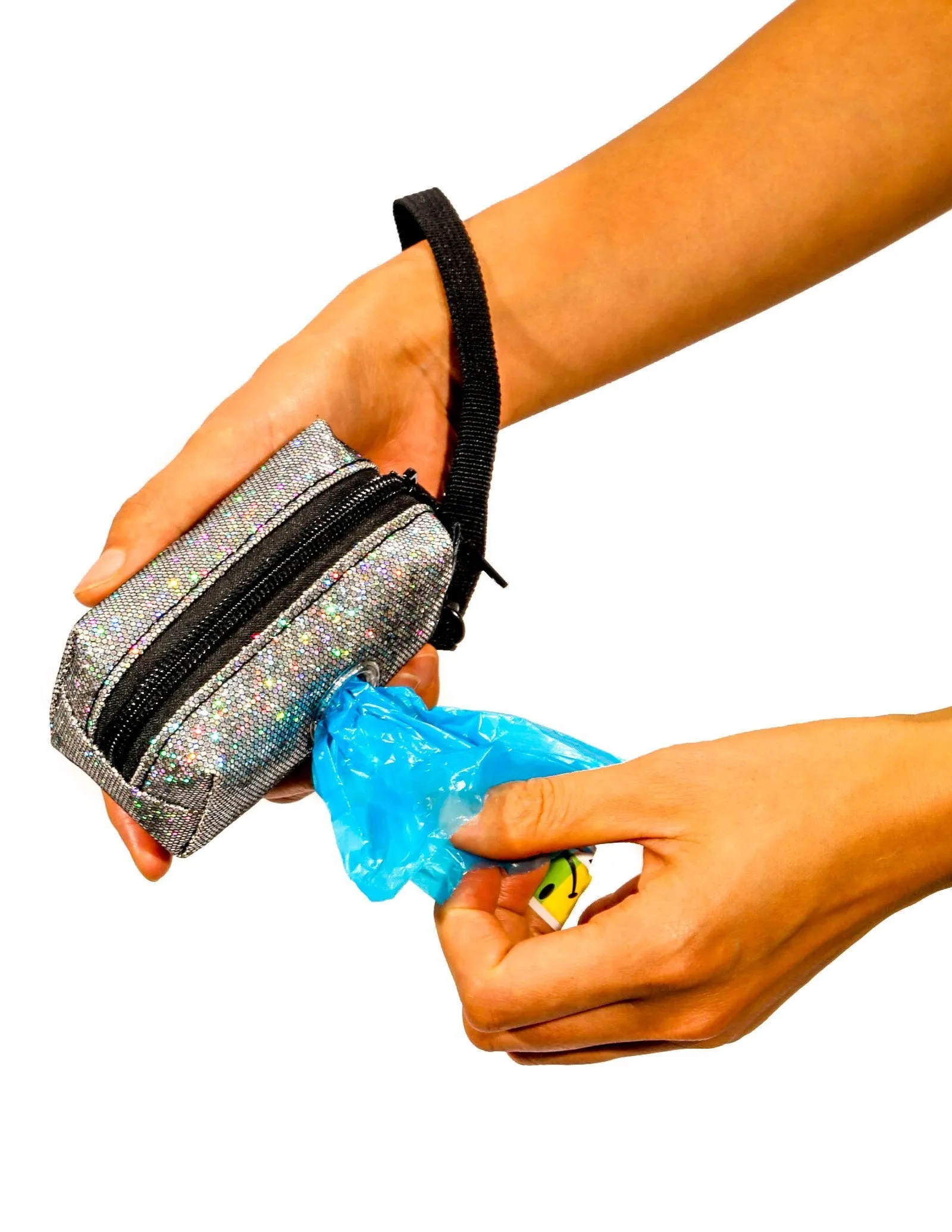 poopyCUTE | Cute Poop Bag Holder | GLAM Glitter Silver