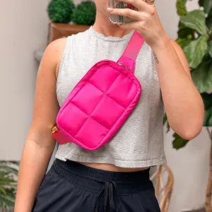 Quilted Belt Bag - Hot Pink