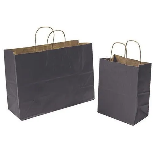 Recycled Charcoal Gray Kraft Shopping Bags. - 16.00" x 6.00" x 12.00"