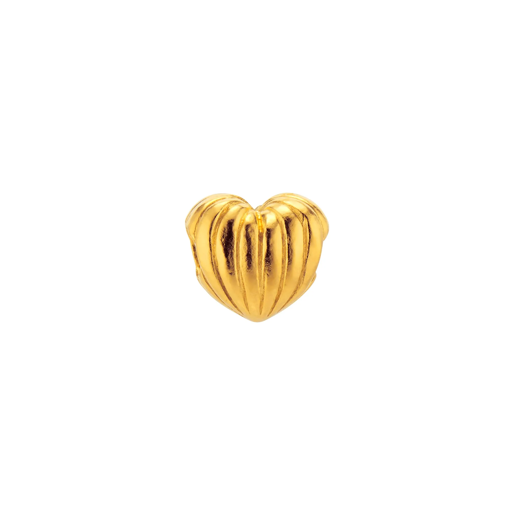 Ribbed Heart Charm