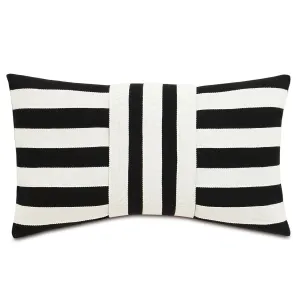 Sail Black Outdoor Lumbar Pillow Cover 13x22