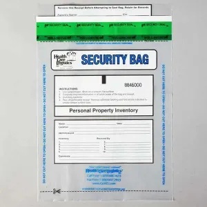 Security Bags - Personal Property Inventory Bags 9 x 12 Size, 25/Pack