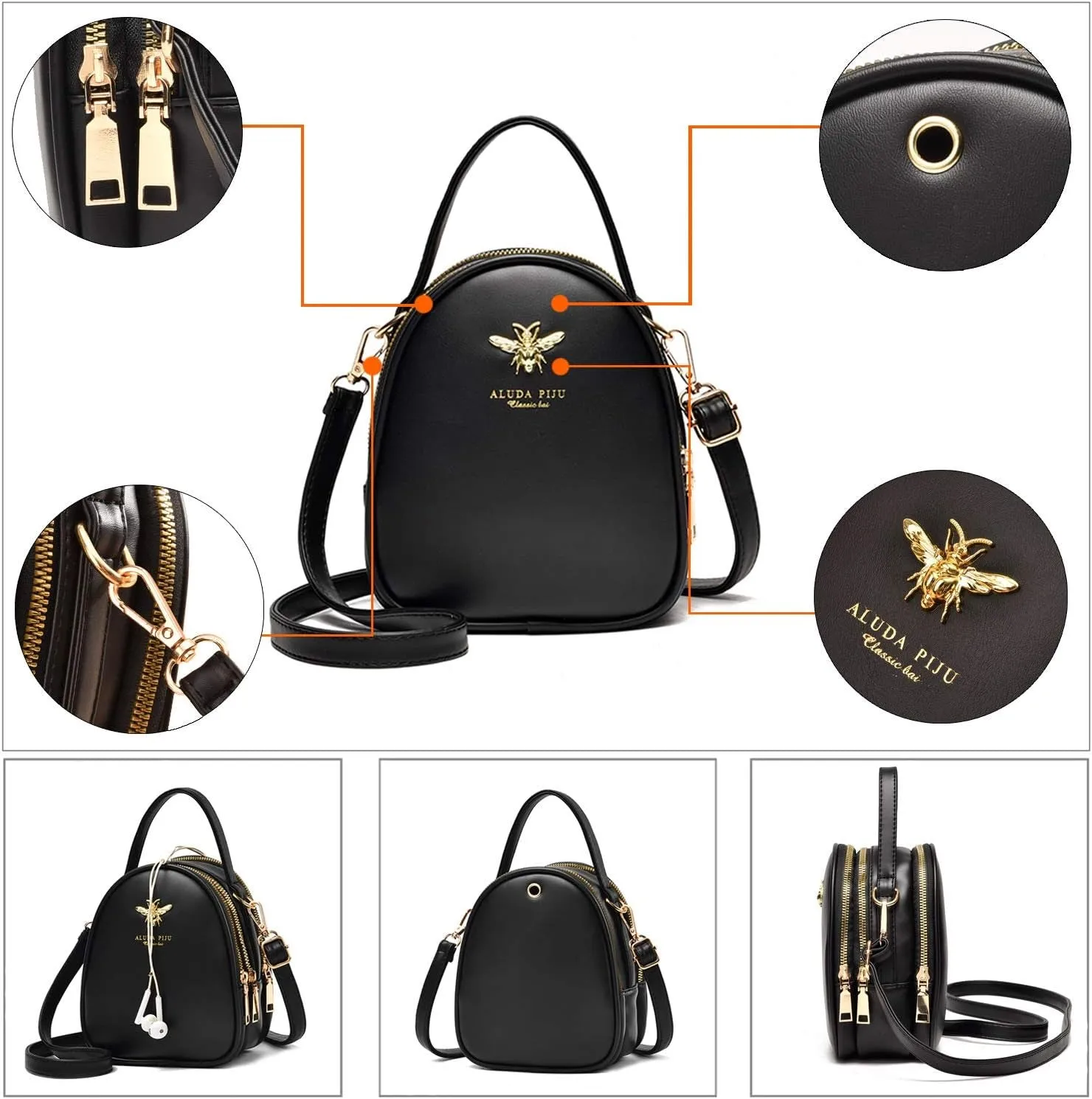 Small Crossbody Bags Shoulder Bag for Women Stylish Ladies Messenger Bags Purse and Handbags Wallet 0-Black