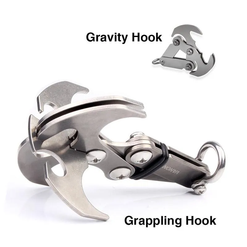 Stainless Steel Gravity / Grappling Hook with Magnetic Retriever