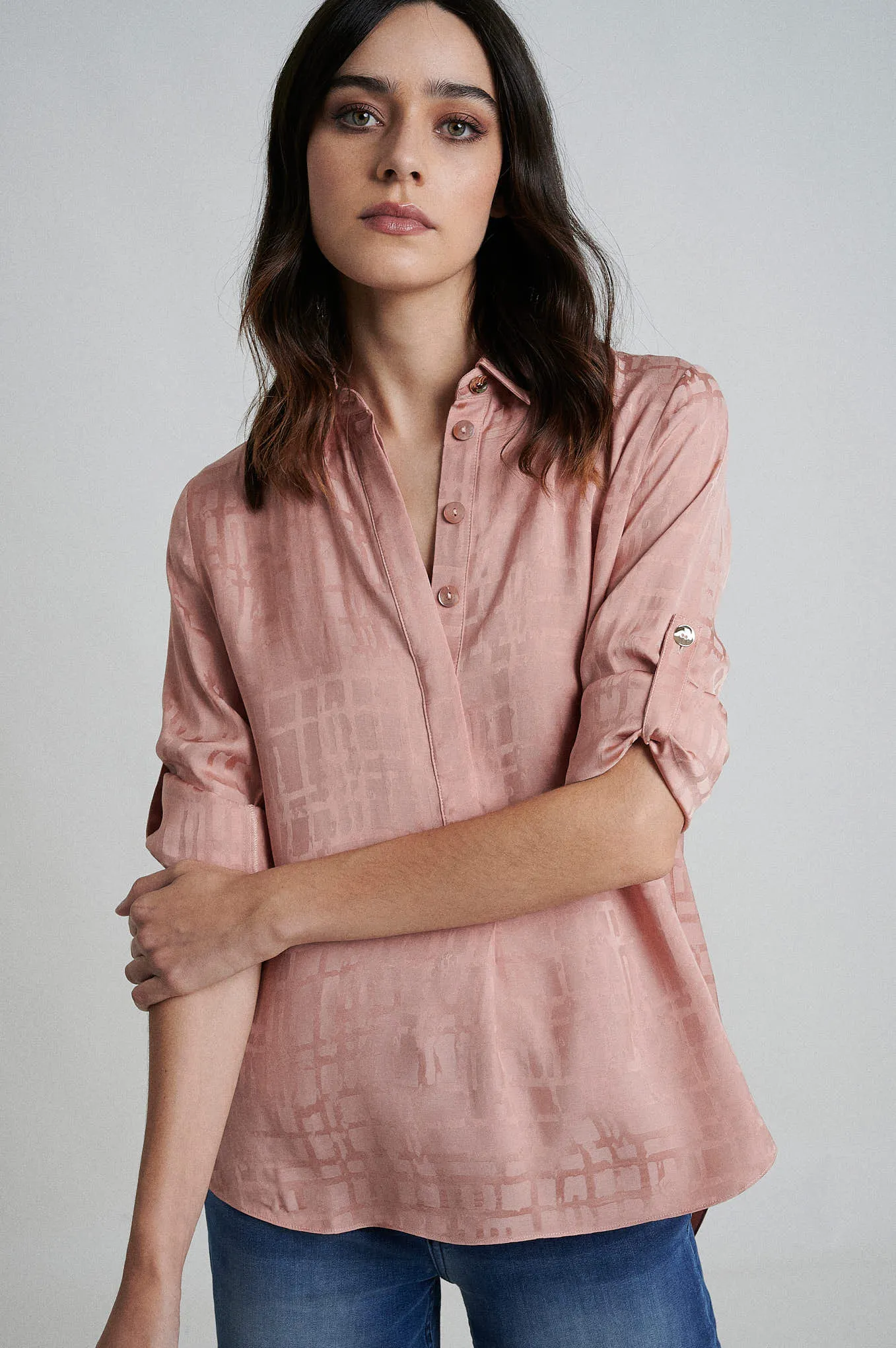 Sustainable fabric blend blouse