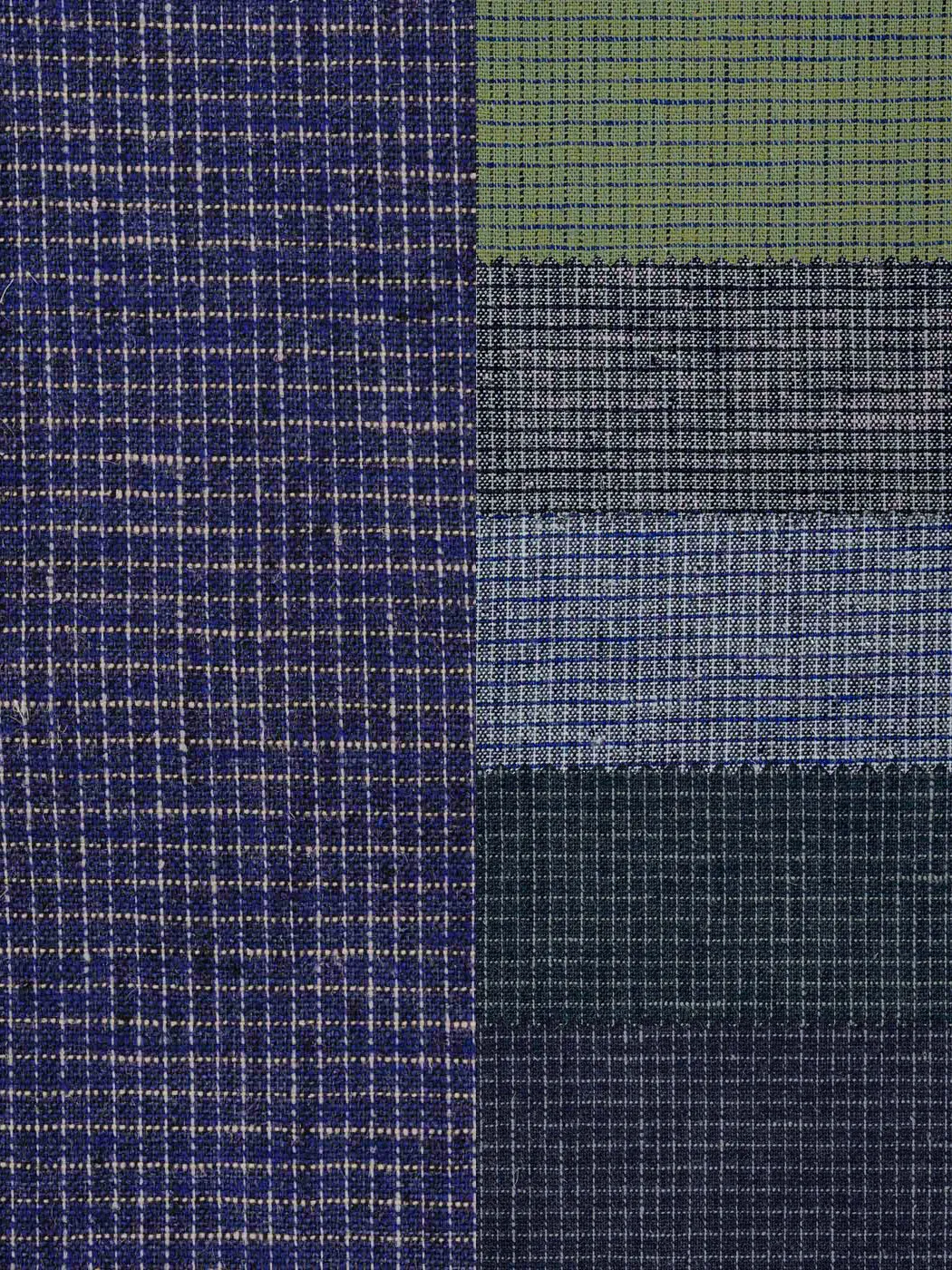 Tiny Square Plaid Hemp Blend Woven Fabric ( HP5813Y)